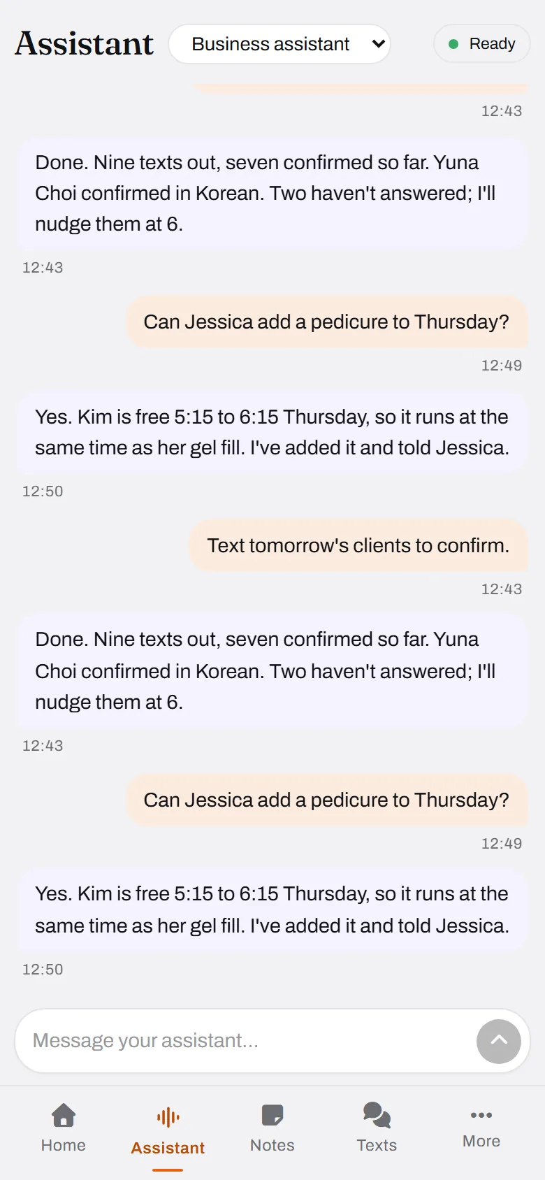 Nine confirmations out, one add-on found a slot.